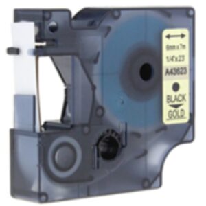 DYMO BLACK ON WHITE TAPE(1/4")